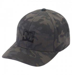 Black Camo Men's DC Cap Star Seasonal Flexfit Hats | 1243-VNWMH