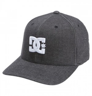 Black Men's DC Capstar Flexfit Hats | 0245-BASWT