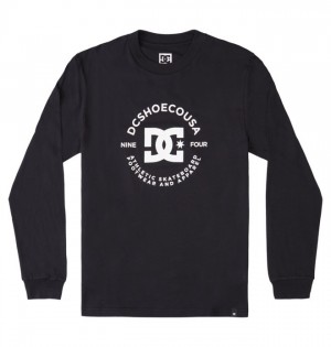 Black Men's DC DC Star Pilot Long Sleeve T Shirts | 8913-GEQAY