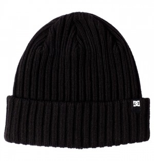 Black Men's DC Fish N Destroy 2 Cuffed Beanie Hats | 3546-ZXMJB