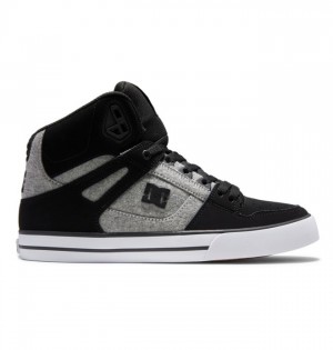 Black Men's DC Pure High-Top Sneakers | 8731-FKLHQ