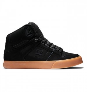 Black Men's DC Pure High-Top Sneakers | 9812-PAKOM