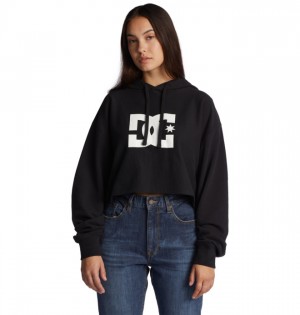 Black Women's DC Cropped 2 Hoodies | 1943-TCLKQ