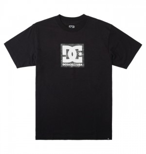 Black / Black Camo Men's DC DC Square Star Fill T Shirts | 3658-IEMNG