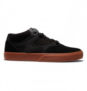 Black / Black Men's DC Kalis Vulc MID Mid-Top Skate Shoes | 2468-QTDRE