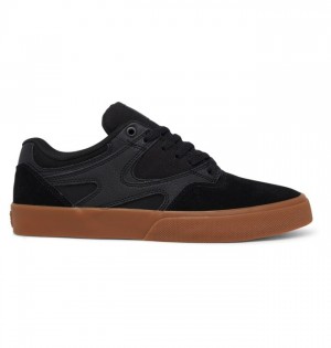 Black / Black Men's DC Kalis Vulc Skate Shoes | 6587-RMOGX