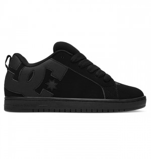 Black / Black / Black Men's DC Court Graffik Sneakers | 2946-BFHQX