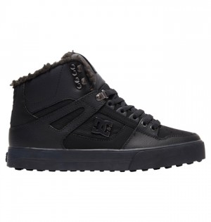 Black / Black / Black Men's DC Pure High-Top Winter Boots | 6514-LDQSF