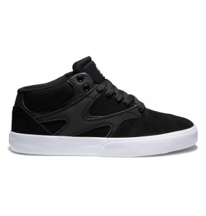 Black / Black / White Men's DC Kalis Vulc MID Mid-Top Skate Shoes | 6793-ZXVBF