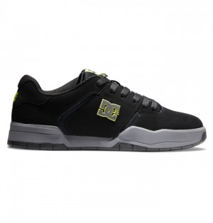 Black / Grey / Green Men's DC Central Sneakers | 4516-SOEMF