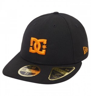 Black / Orange Men's DC DC Lo Pro New Era Fitted Hats | 0124-YPRUM