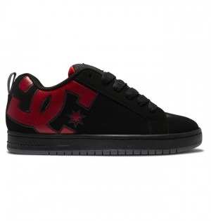 Black / Red Men's DC Court Graffik Sneakers | 0436-DOXZV