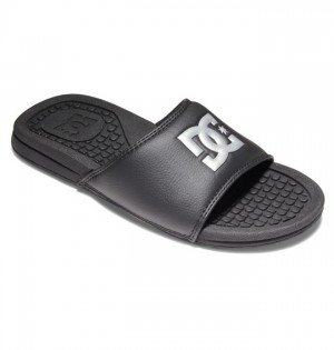 Black / Silver / Black Women's DC Bolsa Slides | 1284-GADHQ