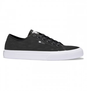 Black / White / Black Men's DC Manual SE Canvas Sneakers | 0513-TDGQZ