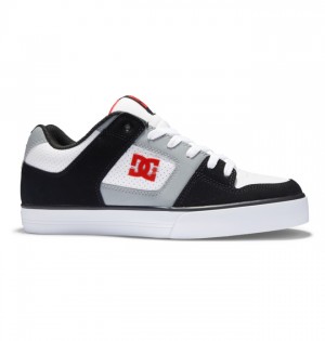 Black / White / Grey Men's DC Pure Sneakers | 7435-IOCMP