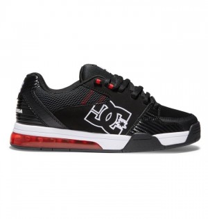 Black / White / Red Men's DC Versatile Sneakers | 0861-RIZDT