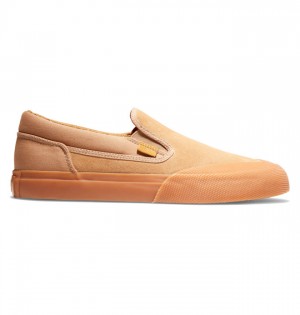 Brown Men's DC Manual RT Slip-On Skate Shoes | 8134-ZBETO