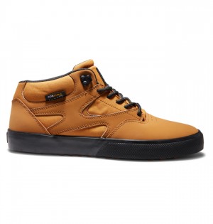 Brown / Black Men's DC Kalis Vulc MID Mid-Top Winter Boots | 5308-NHIKY