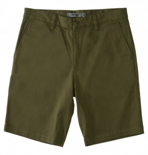 Dark Green Men's DC Worker Chino Shorts | 4691-RKZEV