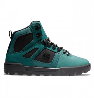 Deep Green Men's DC Pure High-Top Water-Resistant Winter Boots | 7094-ULZMJ