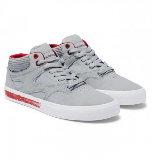 Grey Men's DC Kalis MID Mid-Top Sneakers | 5079-UHGDP