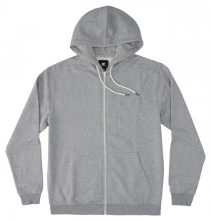 Grey Men's DC Riot 2 Zip-Up Sweatshirts | 0598-VIJTU