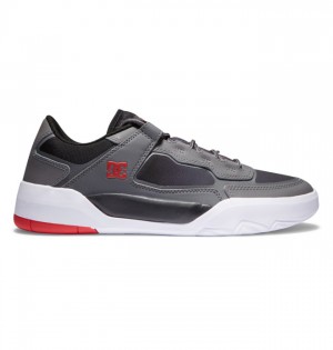 Grey / Black / Red Men's DC Metric Skate Shoes | 3187-CBEYP