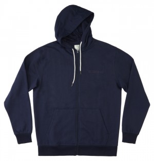 Navy Men's DC Riot 2 Zip-Up Sweatshirts | 8039-STJLZ