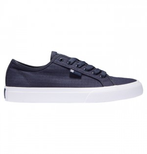 Navy / White Men's DC Manual SE Canvas Sneakers | 6749-AVOSG