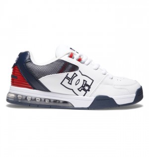 White / Red / Blue Men's DC Versatile Sneakers | 5790-KBHAM