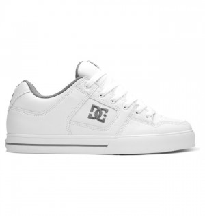 White / White Men's DC Pure Sneakers | 2086-JWZUV