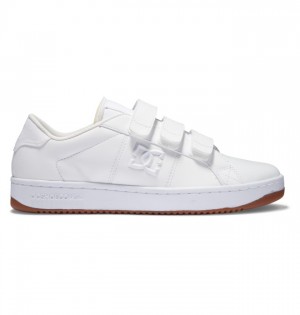 White / White Men's DC Striker Sneakers | 7154-XOLEI