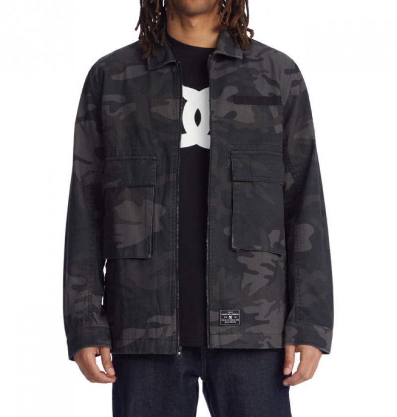 Black Camo Men's DC Admiral 3 Jackets | 9720-VSAPW