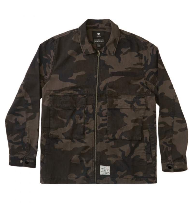 Black Camo Men\'s DC Admiral 3 Jackets | 9720-VSAPW