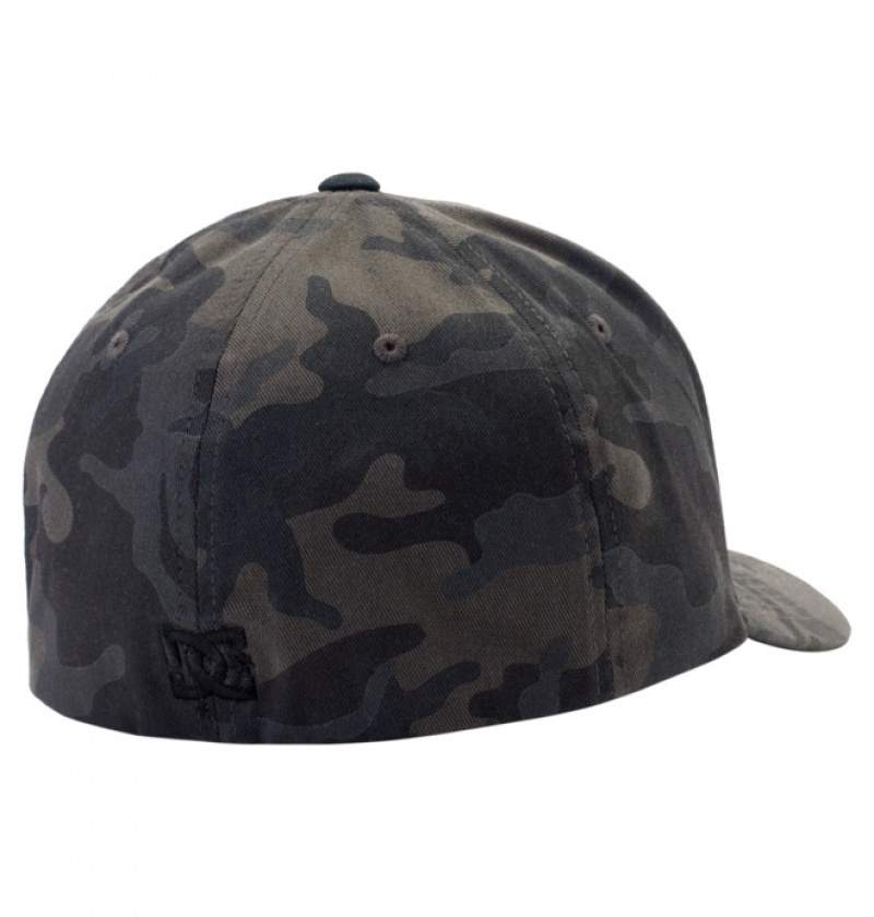 Black Camo Men's DC Cap Star Seasonal Flexfit Hats | 1243-VNWMH