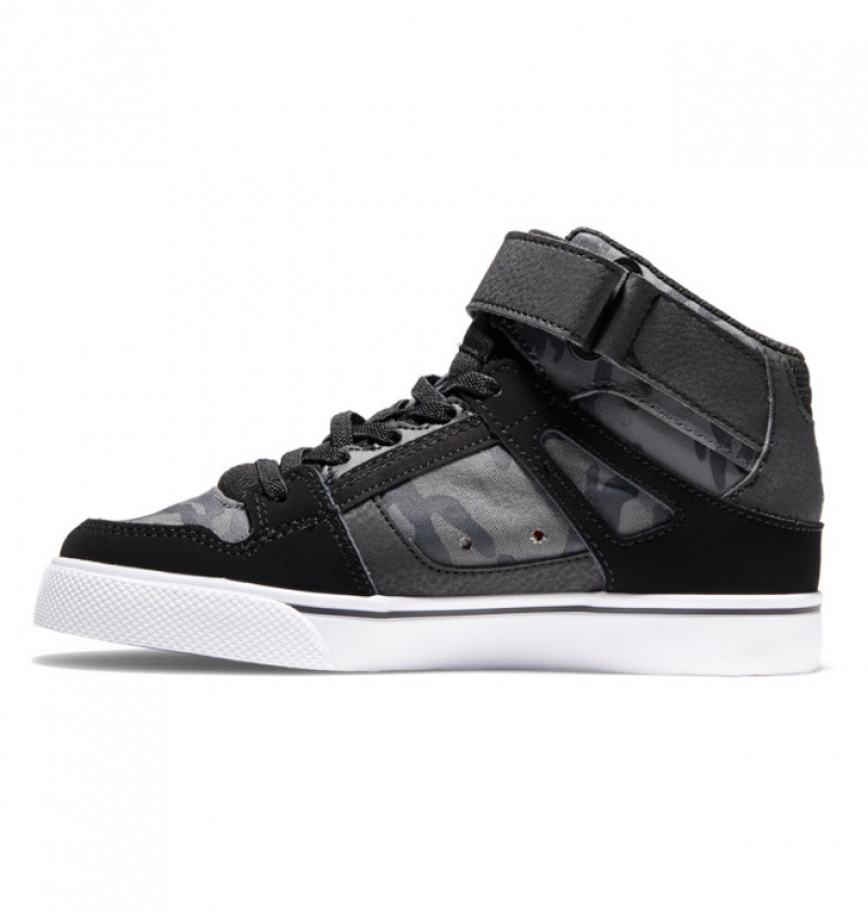 Black Kids' DC High Elastic Lace High-Top Pure | 0179-USAXN