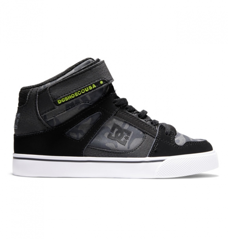 Black Kids\' DC High Elastic Lace High-Top Pure | 0179-USAXN