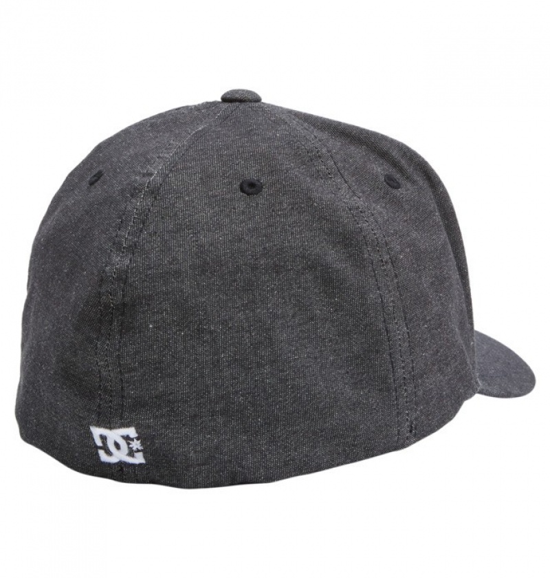 Black Men's DC Capstar Flexfit Hats | 0245-BASWT