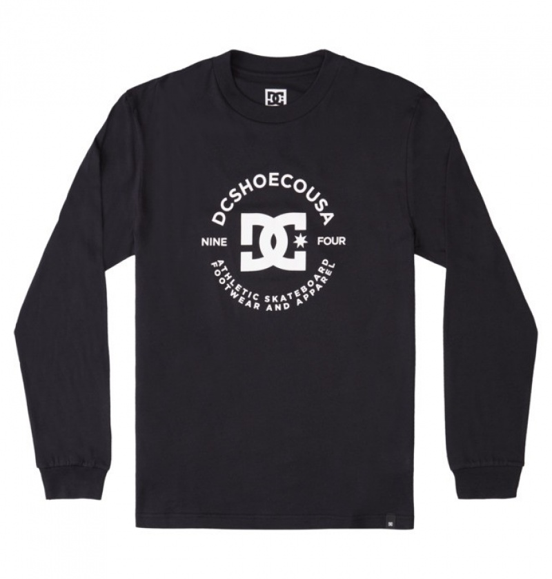 Black Men\'s DC DC Star Pilot Long Sleeve T Shirts | 8913-GEQAY