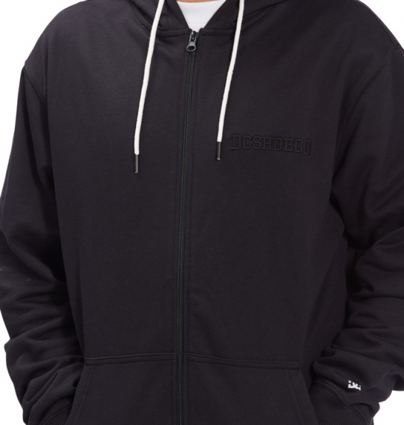 Black Men's DC Riot 2 Zip-Up Sweatshirts | 3896-MDILA