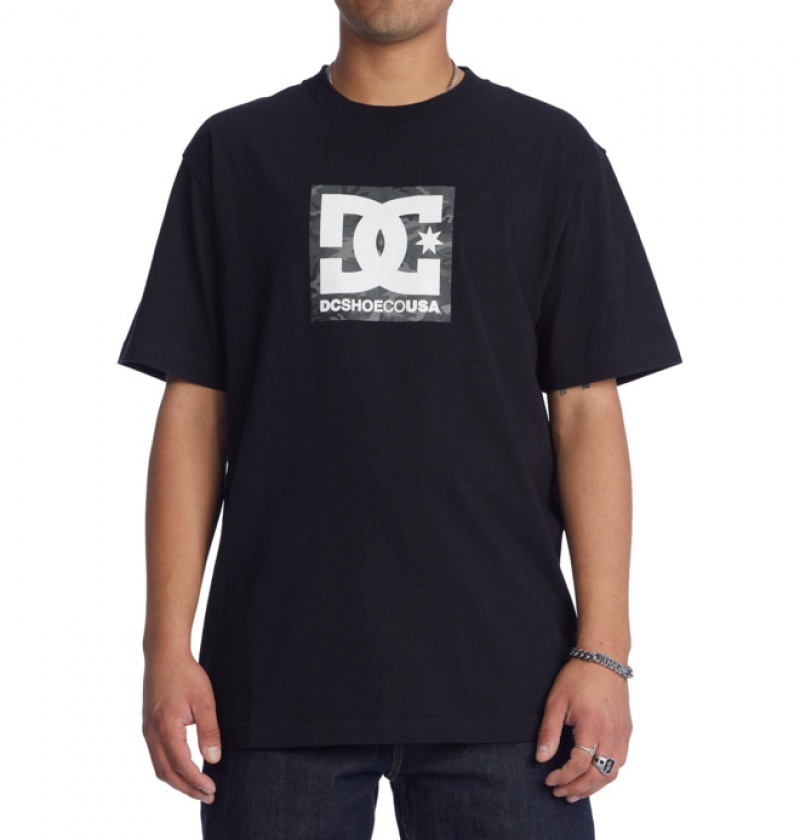 Black / Black Camo Men's DC DC Square Star Fill T Shirts | 3658-IEMNG