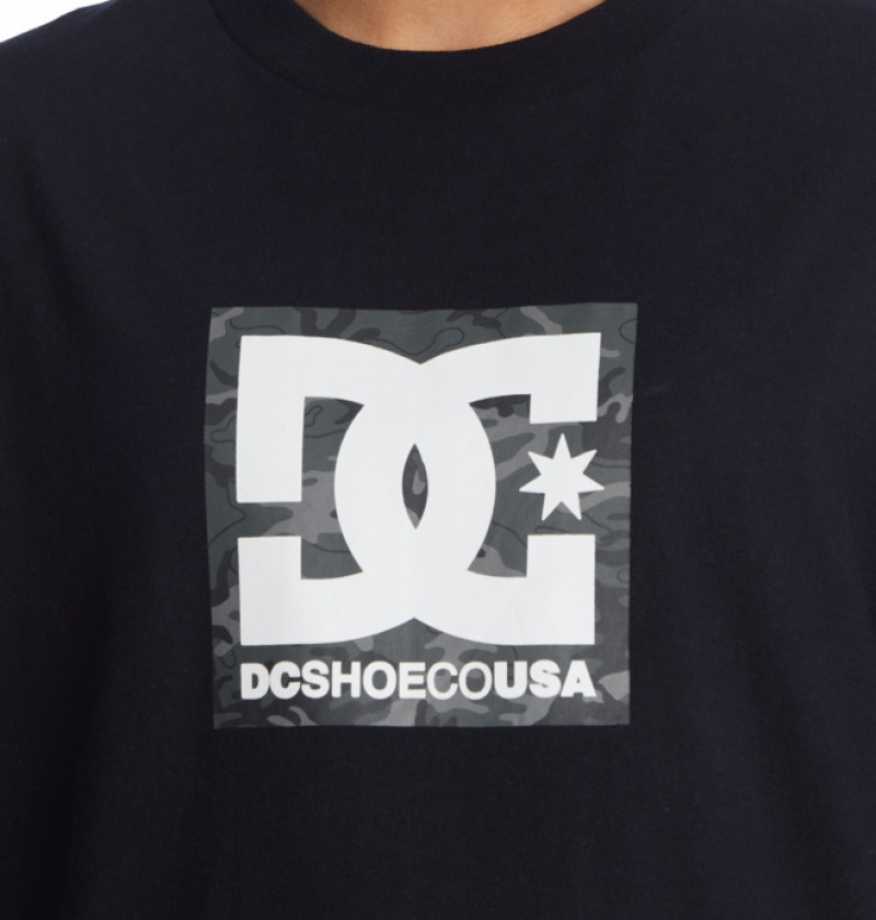 Black / Black Camo Men's DC DC Square Star Fill T Shirts | 3658-IEMNG