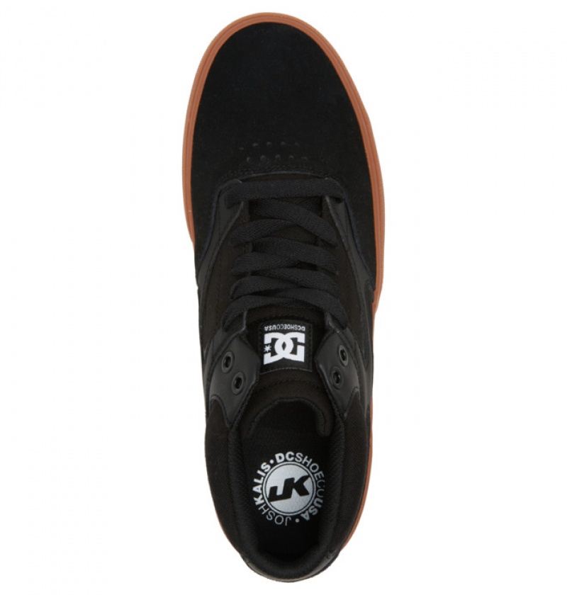 Black / Black Men's DC Kalis Vulc MID Mid-Top Skate Shoes | 2468-QTDRE