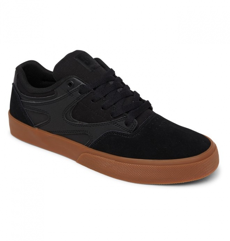 Black / Black Men's DC Kalis Vulc Skate Shoes | 6587-RMOGX