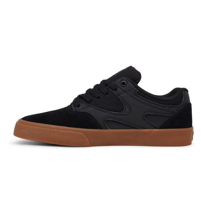 Black / Black Men's DC Kalis Vulc Skate Shoes | 6587-RMOGX