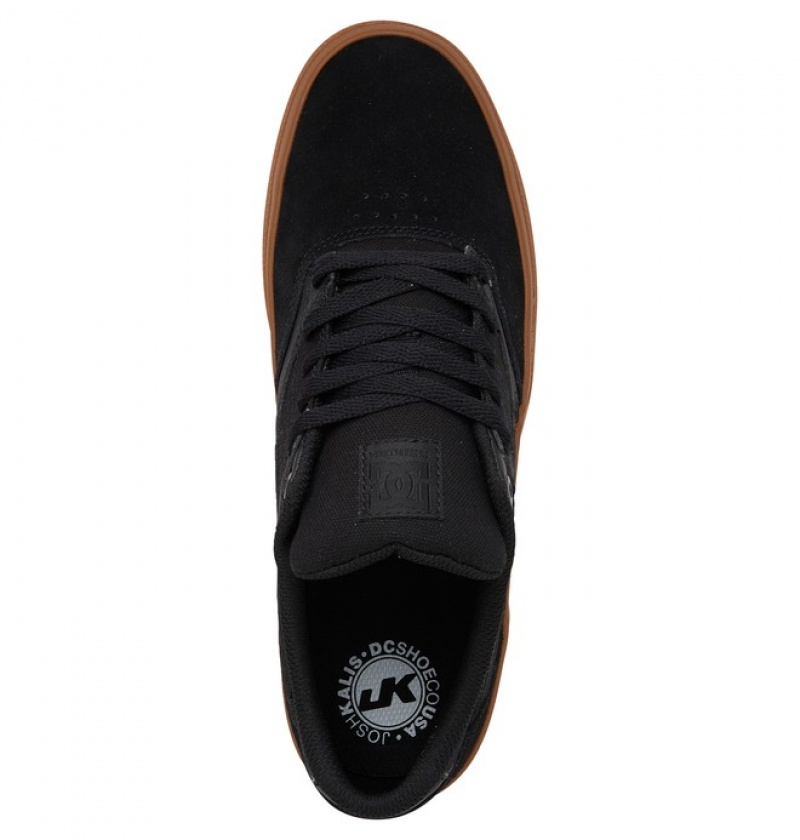 Black / Black Men's DC Kalis Vulc Skate Shoes | 6587-RMOGX