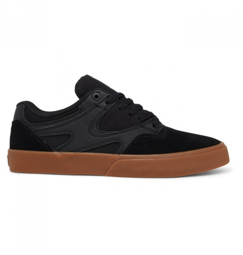 Black / Black Men\'s DC Kalis Vulc Skate Shoes | 6587-RMOGX