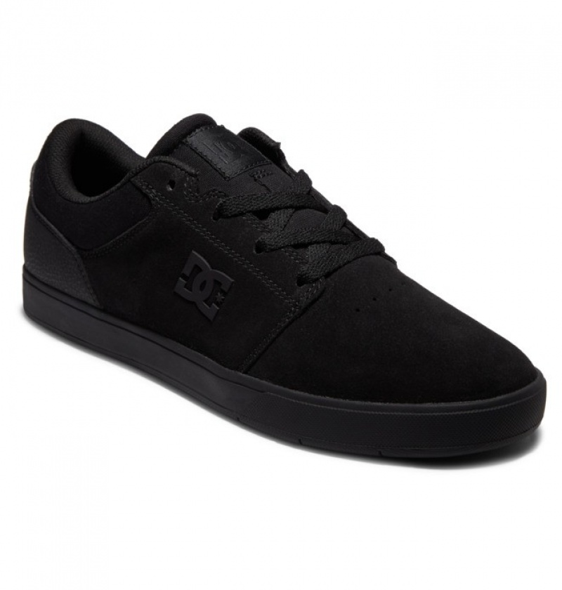 Black / Black / Black Men's DC Crisis 2 Suede Skate Shoes | 3019-TYCVU