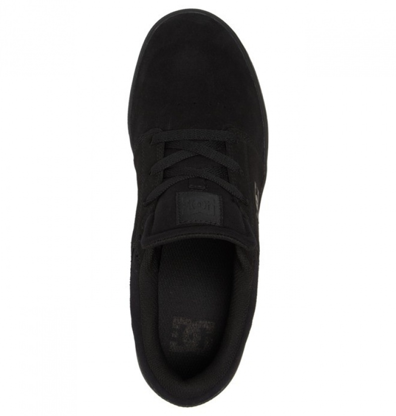 Black / Black / Black Men's DC Crisis 2 Suede Skate Shoes | 3019-TYCVU