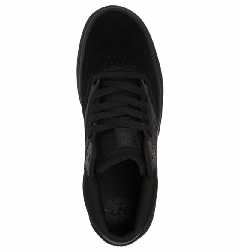 Black / Black / Black Men's DC Kalis Vulc MID Mid-Top Skate Shoes | 7502-QVSIB